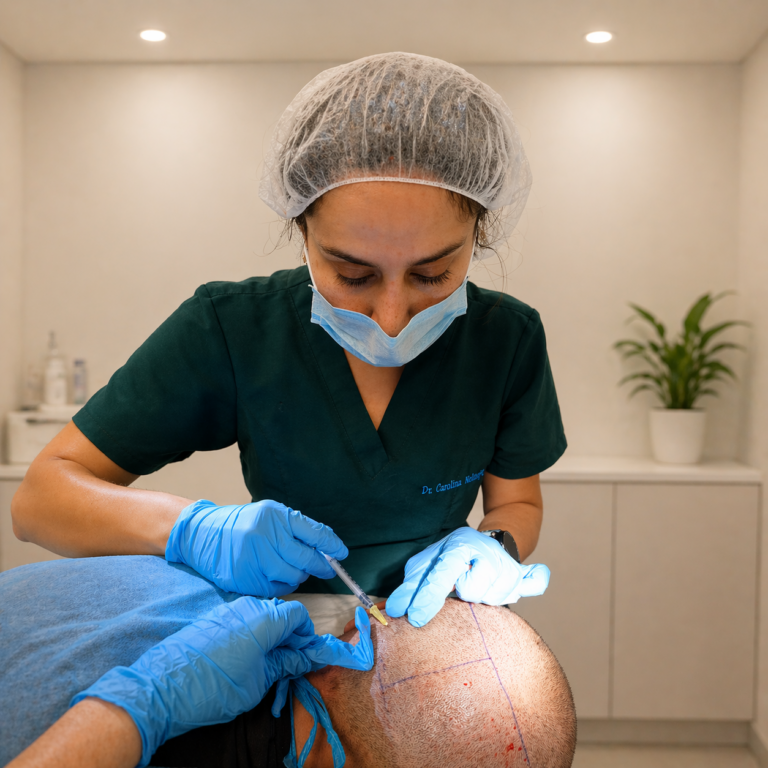 תהליך השתלת שיער מקרוב - החדרת זקיקי שיער לקרקפת במסגרת טיפול FUE