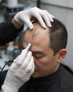 בדיקה מיקרוסקופית לפני השתלת שיער